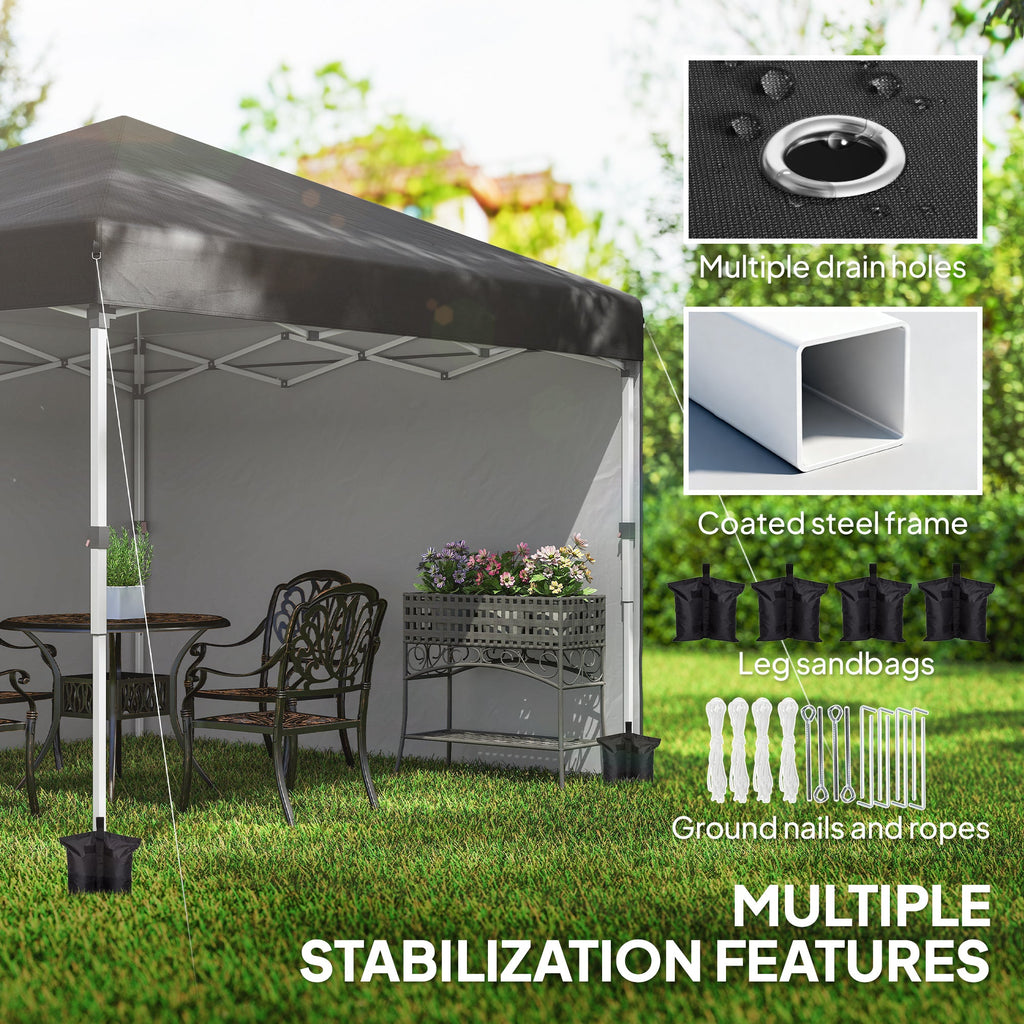 10' x 10' Pop Up Canopy Tent with Sidewalls and Roller Bag, Black