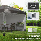 10' x 10' Pop Up Canopy Tent with Sidewalls and Roller Bag, Black