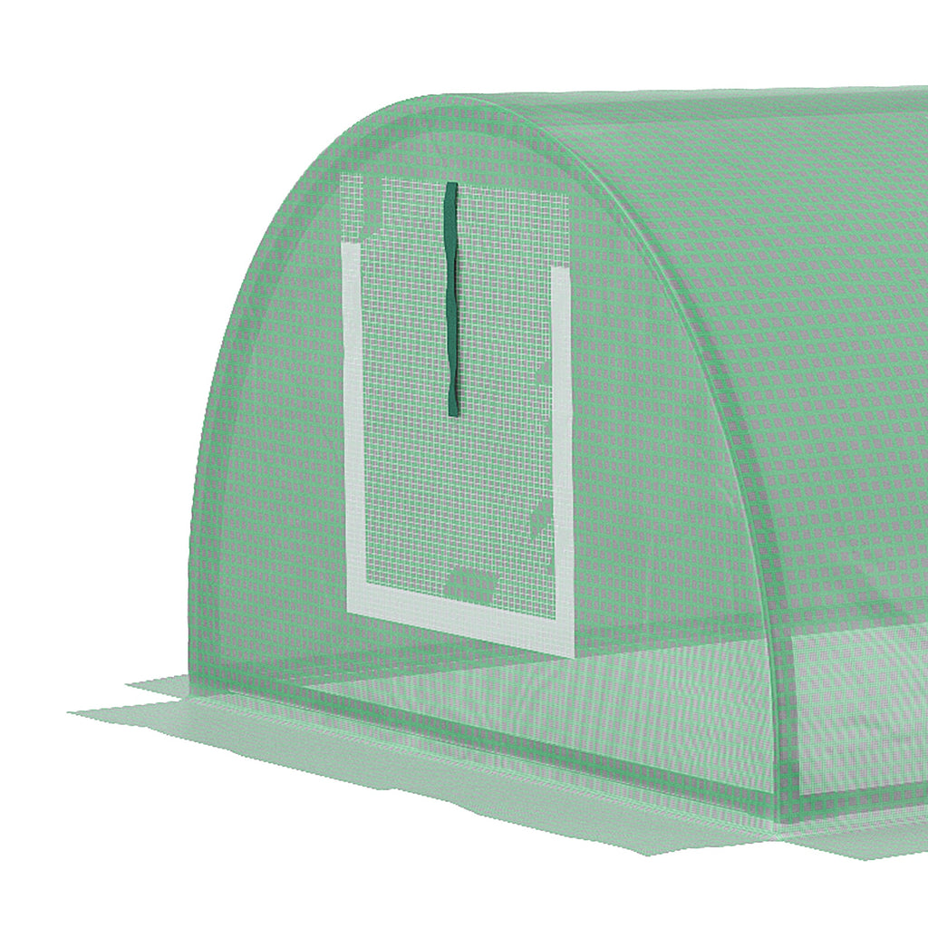 7' x 3' x 2' Portable Mini Greenhouse with 5 Mesh Windows, Green