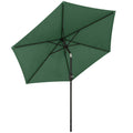2.6 m Garden Parasol with Tilt, Crank, Vent & Aluminium Pole, Dark Green