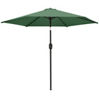 2.6 m Garden Parasol with Tilt, Crank, Vent & Aluminium Pole, Dark Green