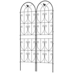 Set of 2 Metal Garden Trellis Panels, 180 x 50 cm, Bird Design
