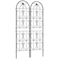 Set of 2 Metal Garden Trellis Panels, 180 x 50 cm, Bird Design