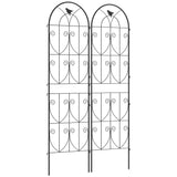 Set of 2 Metal Garden Trellis Panels, 180 x 50 cm, Bird Design