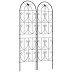 Set of 2 Metal Garden Trellis Panels, 180 x 50 cm, Bird Design