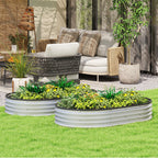 2pcs 5 x 3 x 1 ft Galvanized Raised Garden Beds, Silver