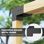 6 PCS Pergola Kit for 4" x 4" Lumber with 15° Slanted Roof, Black