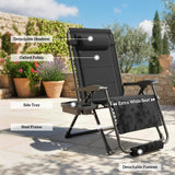 Zero Gravity Lounger Chair with Cup Holder, 400 LBS Capacity, Black