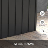 119 Gallon Galvanized Steel Deck Box with Wheels and Handles, Dark Grey