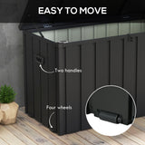 119 Gallon Galvanized Steel Deck Box with Wheels and Handles, Dark Grey