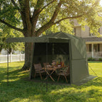 2 x 2 m Pop Up Gazebo with Awning, Sides, Mesh Windows & Carry Bag, Army Green