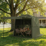 2 x 2 m Pop Up Gazebo with Awning, Sides, Mesh Windows & Carry Bag, Army Green