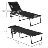 5-Level Adjustable Folding Chaise Lounge Chair with Side Table