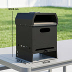 3-in-1 Wood-Fired Pizza Oven with Stone & Peel for Charcoal Grill, Black