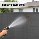 2pcs Plastic Privacy Screening Fence, 1 m x 5 m, Dark Grey