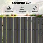 2pcs Plastic Privacy Screening Fence, 1 m x 5 m, Dark Grey