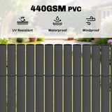 2pcs Plastic Privacy Screening Fence, 1 m x 5 m, Dark Grey