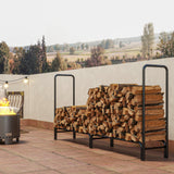 Heavy-Duty Firewood Rack with Waterproof Cover in Dark Green, 78.7" x 14.2" x 39"