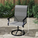 2-Piece Outdoor Patio Swivel Chairs, Gray