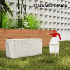 2 Pack 20" Railing Planter Boxes with Hooks and Drainage, White