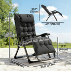 Reclining Zero Gravity Chair with Cushion and Headrest, Black