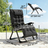 Reclining Zero Gravity Chair with Cushion and Headrest, Black