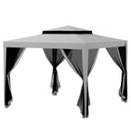 10' x 10' Canopy Tent with Mesh Netting and Double-Tier Roof, Grey