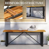 47" 2-Person Acacia Wood Outdoor Bench, Teak