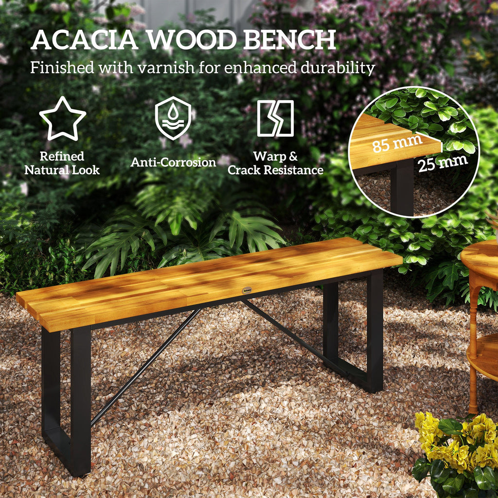 47" 2-Person Acacia Wood Outdoor Bench, Teak