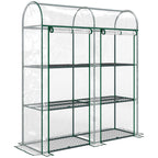3 Tier Mini Greenhouse with 2 Roll-up Doors, 56.3" x 18.1" x 64.6"