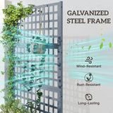 43" x 16" x 70" Raised Garden Bed with Trellis and Privacy Screen, Grey Wood Effect