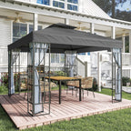 10' x 10' Soft Top Gazebo with Mosquito Netting, Dark Grey