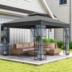 10' x 10' Soft Top Gazebo with Mosquito Netting, Dark Grey
