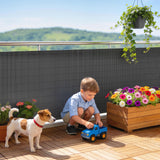 2pcs Plastic Privacy Screening Fence, 1 m x 5 m, Dark Grey