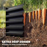 8 x 2.6 x 1.5ft Galvanized Raised Garden Bed with Open Bottom, Black