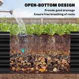 8 x 2.6 x 1.5ft Galvanized Raised Garden Bed with Open Bottom, Black