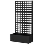 Galvanized Raised Garden Bed with Trellis, 35" x 16" x 70", Black