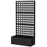 Galvanized Raised Garden Bed with Trellis, 35" x 16" x 70", Black