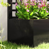 Galvanized Raised Garden Bed with Trellis, 35" x 16" x 70", Black