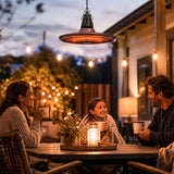 1500W IP65 Electric Patio Heater with Infrared Carbon Tube, LED & Remote, Brown