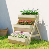 26" x 30" x 30" 3-Tier Wooden Raised Garden Bed, Light Green