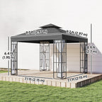 10' x 10' Soft Top Gazebo with Mosquito Netting, Dark Grey