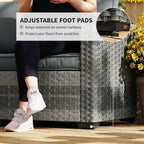 2 Seater Rattan Sofa with Deep Seat and Wide Armrests, Mixed Grey