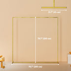 6.6ft Square Wedding Arch Backdrop Stand with Stakes, Gold