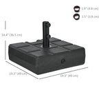 88 lbs. Fillable Umbrella Base for 1.5" or 1.9" Poles, Black