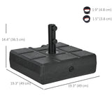 88 lbs. Fillable Umbrella Base for 1.5" or 1.9" Poles, Black