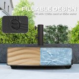 Patio Umbrella Base with Wheels, 110 lbs Sand/86 lbs Water, Black