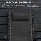 Zero Gravity Chair with 5-Position Backrest and Headrest, Black