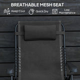 Zero Gravity Chair with 5-Position Backrest and Headrest, Black
