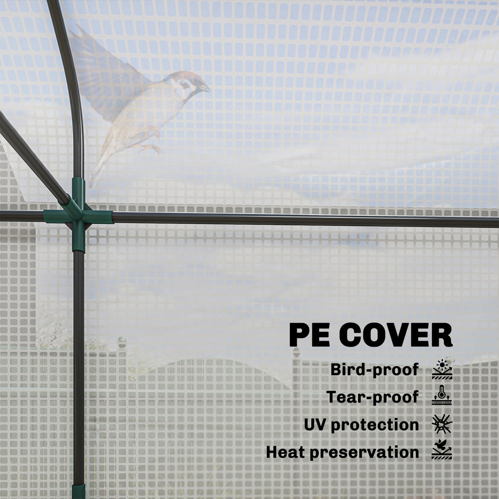 3-Tier Mini Greenhouse, 56.3" x 18.1" x 65", White